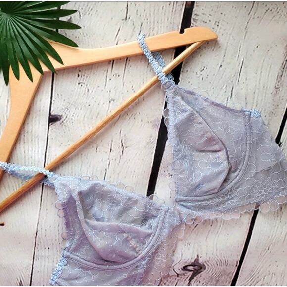 Free People Lucia Underwire Light Blue Bra 34C - Picture 3 of 9